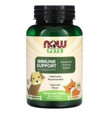 NOW Foods, Pets, Immune Support, For Dogs/Cats, 90 Chewable Tablets, 3.33 oz (94.5 g)