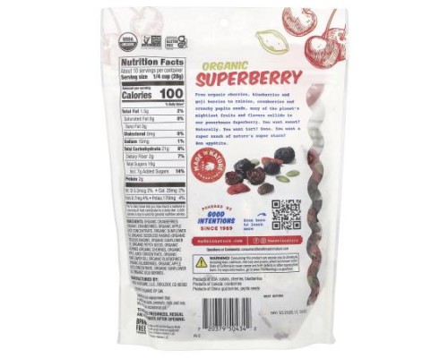 Made in Nature, Organic Superberry, Cranberries, Raisins, Cherries, Peptia Seeds, Blueberries & Goji Berries, 10 oz (284 g)