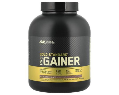 Optimum Nutrition, Gold Standard® Pro Gainer, Double Chocolate, 5.09 lb (2.31 kg)
