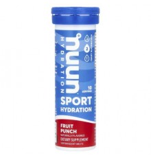 Nuun, Sport Hydration, Effervescent Electrolyte Drink, Fruit Punch, 10 Tablets