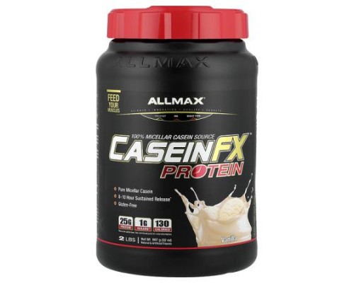 ALLMAX, Casein-FX™ Protein, 100% Casein Micellar Source, Vanilla, 2 lbs (907 g) ALLMAX, Casein-FX™ Protein, 100% Casein Micellar Source, Vanilla, 2 lbs (907 g)