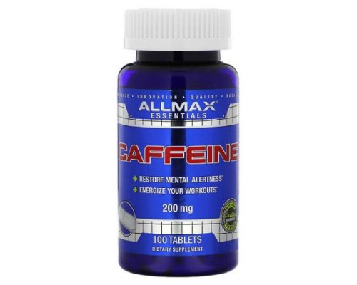 ALLMAX, Essentials, Caffeine, 200 mg, 100 Tablets ALLMAX, Essentials, Caffeine, 200 mg, 100 Tablets