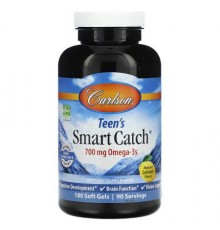 Carlson, Teen's Smart Catch, Natural Lemon, 180 Soft Gels