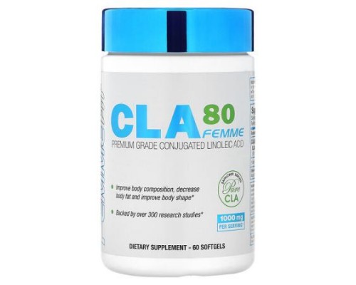 ALLMAX, CLA80 Femme, Premium Grade Conjugated Linoleic Acid, 1,000 mg, 60 Softgels