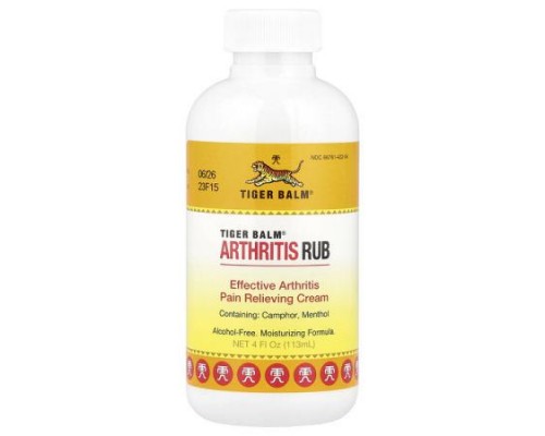 Tiger Balm, Arthritis Rub, Alcohol-Free, 4 fl oz (113 ml) Tiger Balm, Arthritis Rub, Alcohol-Free, 4 fl oz (113 ml)