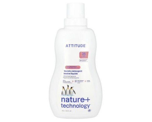 ATTITUDE, Laundry Detergent, Pink Grapefruit, 35.2 fl oz (1.04 l) ATTITUDE, Laundry Detergent, Pink Grapefruit, 35.2 fl oz (1.04 l)