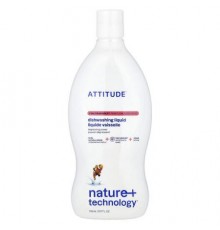 ATTITUDE, Nature + Technology™, Dishwashing Liquid, Pink Grapefruit, 23.7 fl oz (700 ml)
