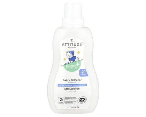ATTITUDE, Nature + Technology™, Little Ones, Fabric Softener, Soothing Chamomile, 40 Loads, 33.8 fl oz (1 L) ATTITUDE, Nature + Technology™, Little Ones, Fabric Softener, Soothing Chamomile, 40 Loads, 33.8 fl oz (1 L)