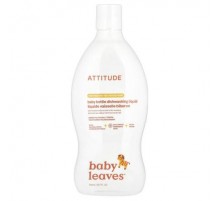 ATTITUDE, Baby Leaves™,  Baby Bottle Dishwashing Liquid, Pear Nectar, 23.7 fl oz (700 ml)