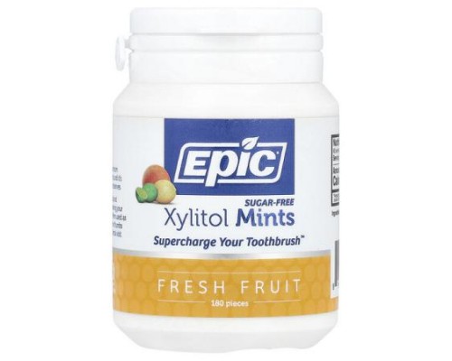 Epic Dental, Xylitol Mints, Sugar-Free, Fresh Fruit, 180 Pieces Epic Dental, Xylitol Mints, Sugar-Free, Fresh Fruit, 180 Pieces