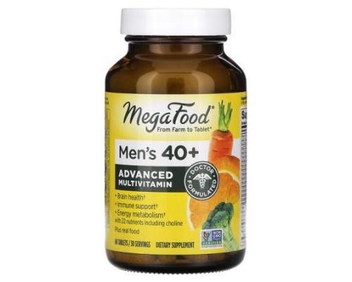 MegaFood, Men's 40+, Advanced Multivitamin, 60 Tablets MegaFood, Men's 40+, Advanced Multivitamin, 60 Tablets