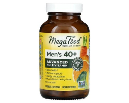 MegaFood, Men's 40+, Advanced Multivitamin, 120 Tablets MegaFood, Men's 40+, Advanced Multivitamin, 120 Tablets