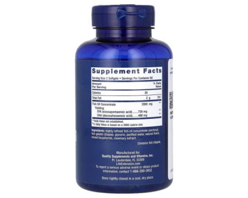 Life Extension, Mega EPA/DHA, 120 Softgels (1,000 mg per Softgel)