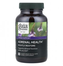 Gaia Herbs, Adrenal Health®, Nightly Restore, 120 Vegan Liquid Phyto-Caps