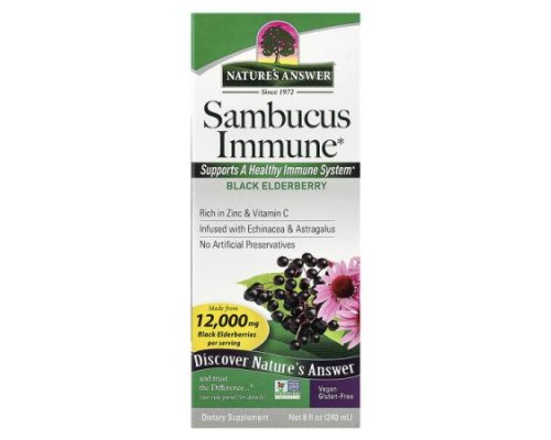 Nature's Answer, Sambucus Immune, Black Elderberry, 12,000 mg, 8 fl oz (240 ml)