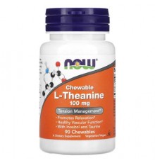 NOW Foods, Chewable L-Theanine , 100 mg, 90 Chewables
