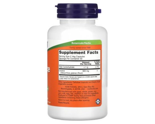 NOW Foods, Licorice Root, 450 mg, 100 Veg Capsules