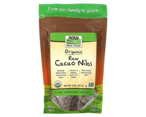 NOW Foods, Real Food, Organic Raw Cacao Nibs, 8 oz (227 g) NOW Foods, Real Food, Organic Raw Cacao Nibs, 8 oz (227 g)