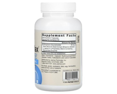 Jarrow Formulas, Vegan BroccoMax, 120 Veggie Capsules (17.5 mg per Capsule)