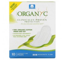 Organyc, Organic Cotton Pads, Moderate Flow, 10 Pads