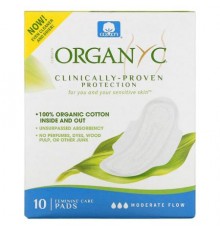 Organyc, Organic Cotton Pads, Moderate Flow, 10 Pads