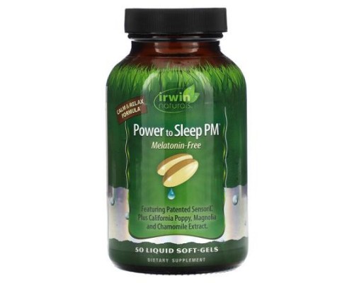 Irwin Naturals, Power to Sleep PM, Melatonin-Free, 50 Liquid Soft-Gels
