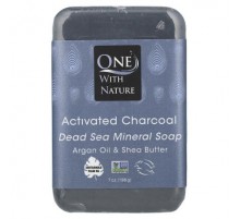 One with Nature, Dead Sea Mineral Soap Bar, Activated Charcoal, 7 oz (198 g)