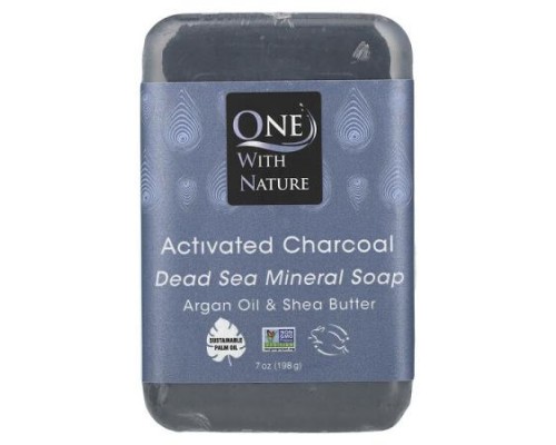 One with Nature, Dead Sea Mineral Soap Bar, Activated Charcoal, 7 oz (198 g)