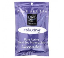 One with Nature, Dead Sea Spa, Mineral Salts, Relaxing, Lavender, 2.5 oz (70 g)