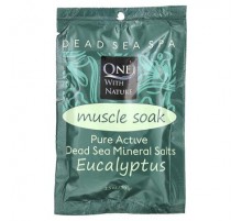 One with Nature, Dead Sea Spa, Mineral Salts, Muscle Soak, Eucalyptus, 2.5 oz (70 g)