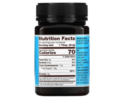 Wedderspoon, Raw Multifloral Manuka Honey, KFactor 12, 1.1 lb (500 g) Wedderspoon, Raw Multifloral Manuka Honey, KFactor 12, 1.1 lb (500 g)