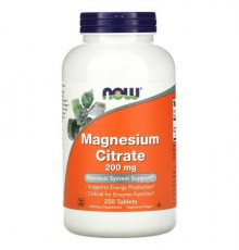 NOW Foods, Magnesium Citrate, 200 mg, 250 Tablets
