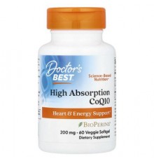 Doctor's Best, High Absorption CoQ10, 60 Veggie Softgel