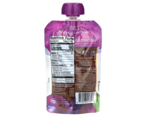 Happy Family Organics, Happy Baby, Organic Baby Food, Stage 1, Prunes, 3.5 oz (99 g)