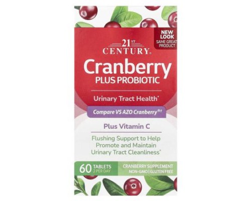 21st Century, Cranberry Plus Probiotic, 60 Tablets 21st Century, Cranberry Plus Probiotic, 60 Tablets