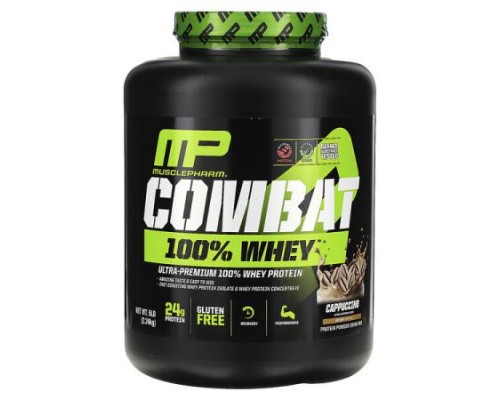 MusclePharm, Combat 100% Whey Protein, Cappuccino, 5 lb (2.24 kg) MusclePharm, Combat 100% Whey Protein, Cappuccino, 5 lb (2.24 kg)