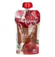 Happy Family Organics, Happy Baby, Organic Baby Food, 6+ Months, Apples, Guavas, & Beets, 4 oz (113 g)