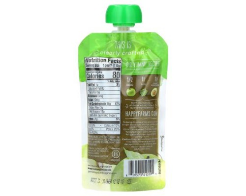 Happy Family Organics, Happy Baby, Organic Baby Food, 6+ Months, Apples, Kale & Avocados, 4 oz (113 g)