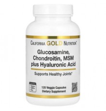 California Gold Nutrition, Glucosamine, Chondroitin, MSM Plus Hyaluronic Acid, 120 Veggie Caps