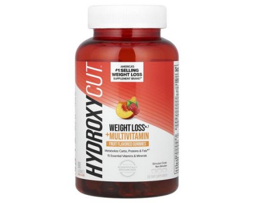 Hydroxycut, Weight Loss + Multivitamin Gummies, Fruit, 90 Gummies
