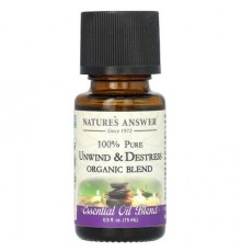 Nature's Answer, 100% Pure Organic Essential Oil Blend, Unwind & Destress, 0.5 fl oz (15 ml)