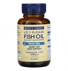Wiley's Finest, Wild Alaskan Fish Oil, Peak EPA, 30 Softgels