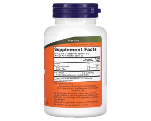 NOW Foods, NutraFlora FOS, Pure Powder, 4 oz (113 g) NOW Foods, NutraFlora FOS, Pure Powder, 4 oz (113 g)