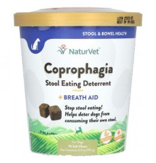 NaturVet, Coprophagia, Stool Eating  Deterrent, + Breath Aid, For Dogs, 70 Soft Chews, 5.4 oz (154 g)