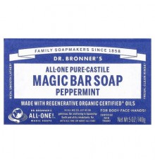 Dr. Bronner's, All-One Pure-Castile Magic Bar Soap, Peppermint, 5 oz (140 g)