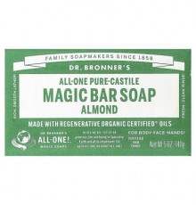 Dr. Bronner's, All-One Pure-Castile Magic Bar Soap, Almond, 5 oz (140 g)