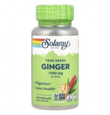 Solaray, True Herbs, Ginger, 100 VegCaps (550 mg per Capsule)