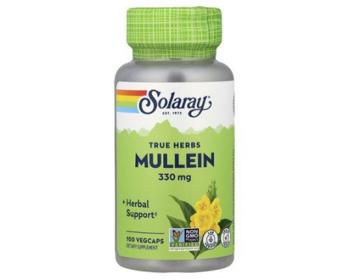 Solaray, True Herbs, Mullein, 330 mg, 100 VegCaps