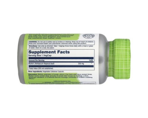 Solaray, True Herbs, Mullein, 330 mg, 100 VegCaps