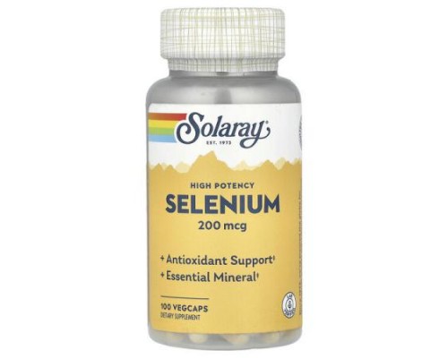 Solaray, Selenium, High Potency , 200 mcg, 100 VegCaps Solaray, Selenium, High Potency , 200 mcg, 100 VegCaps
